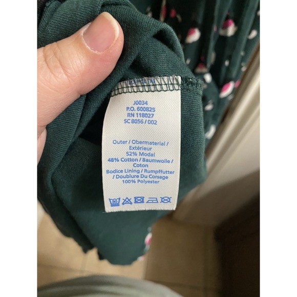 BODEN Mabel Jersey Dress in Green Bud Floral Style J0034 Modal Size 14L Pockets - Picture 10 of 11